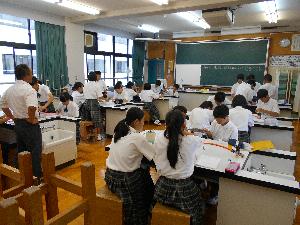 越前市 万葉中学校 ７月６日 金 １年生 授業風景